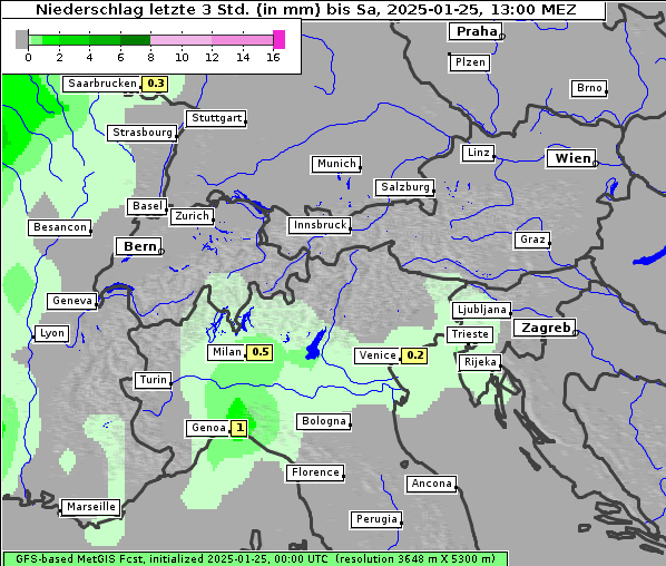 Niederschlag, 25. 1. 2025