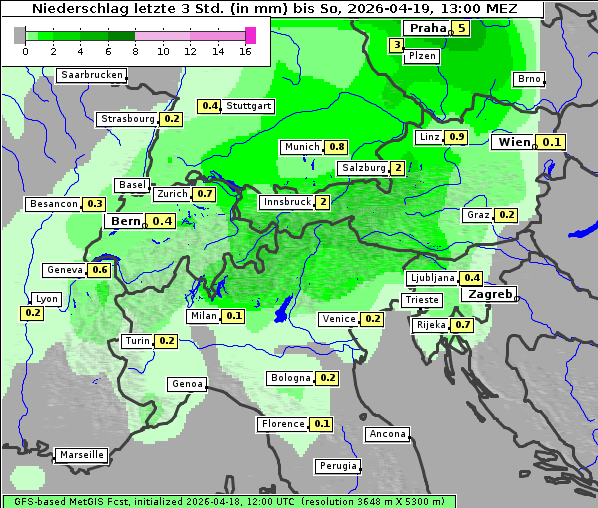 Niederschlag, 19. 4. 2026