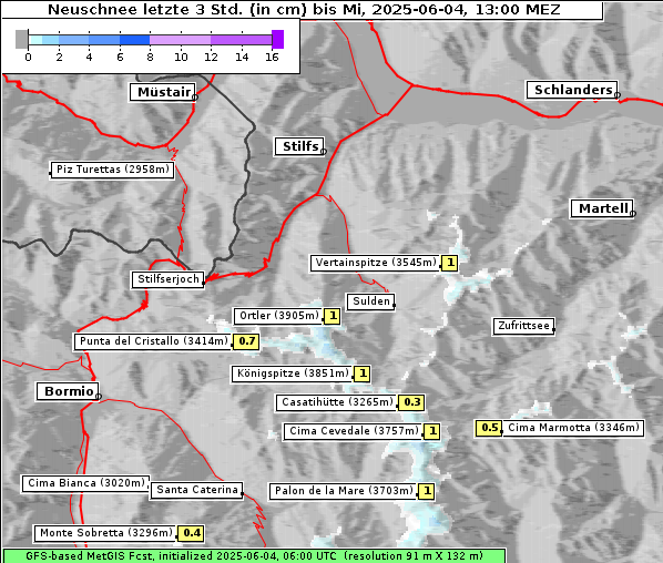 Neuschnee, 4. 6. 2025