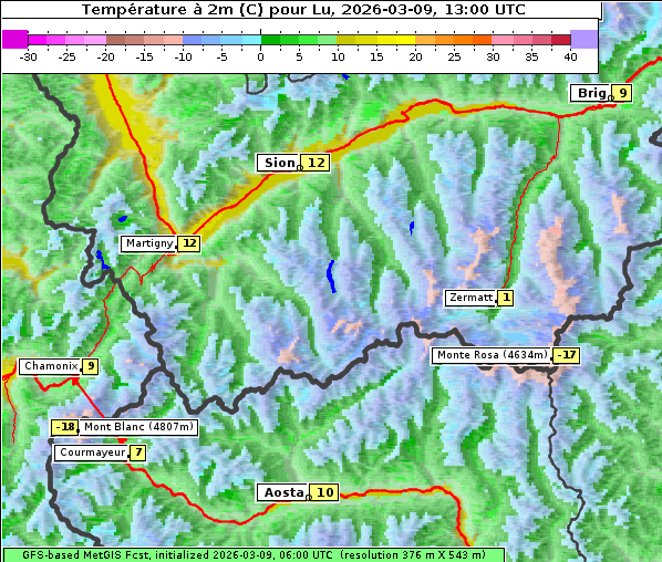 Temperatur, 9. 3. 2026