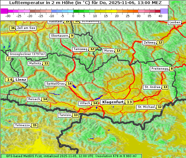 Temperatur, 6. 11. 2025