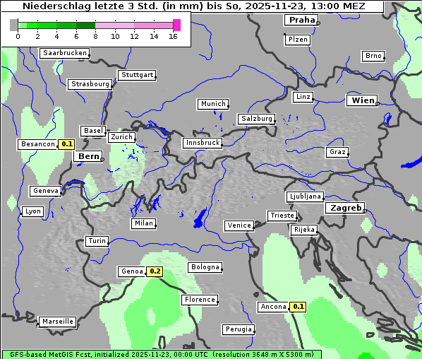 Niederschlag, 23. 11. 2025