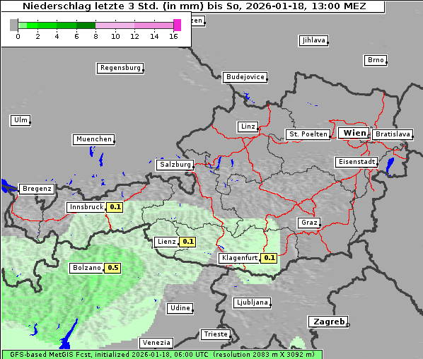 Niederschlag, 18. 1. 2026