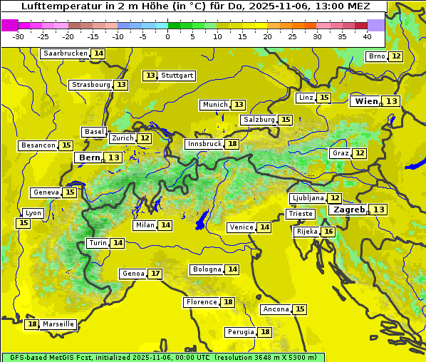 Temperatur, 6. 11. 2025