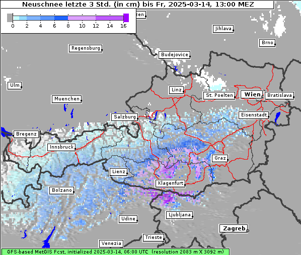 Neuschnee, 14. 3. 2025