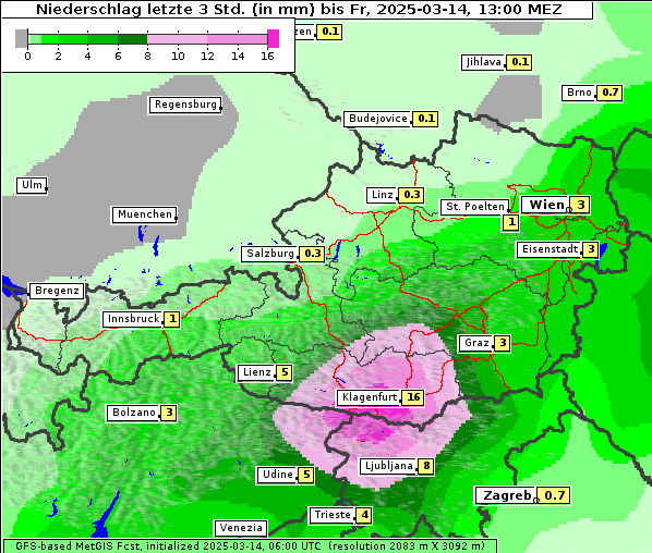 Niederschlag, 14. 3. 2025