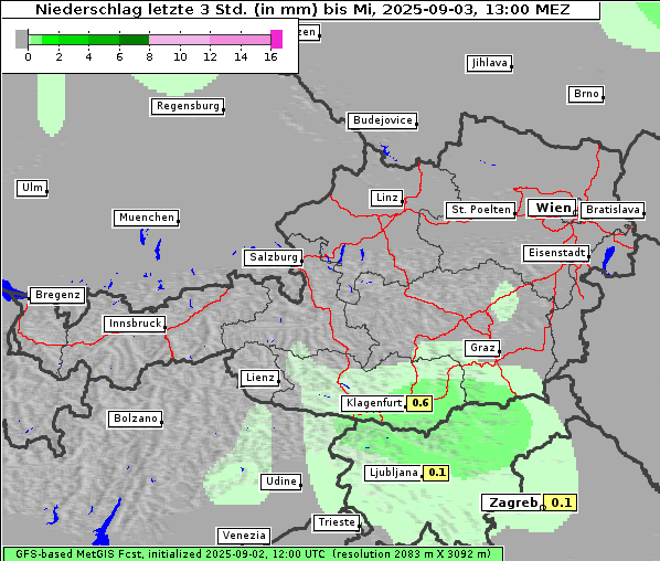 Niederschlag, 3. 9. 2025