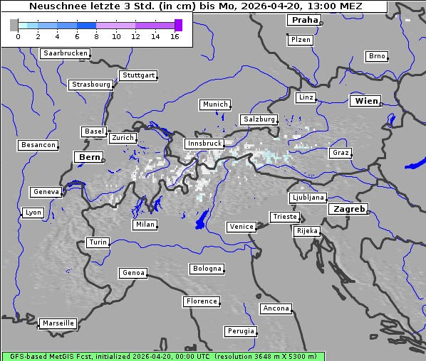 Neuschnee, 20. 4. 2026