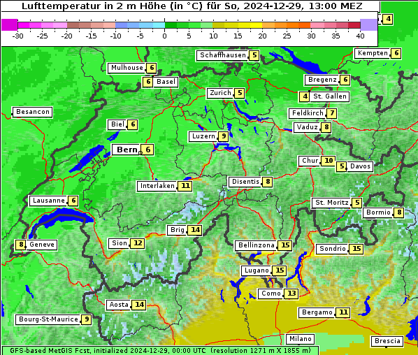 Temperatur, 29. 12. 2024