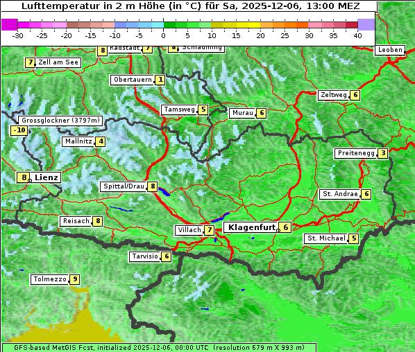 Temperatur, 6. 12. 2025