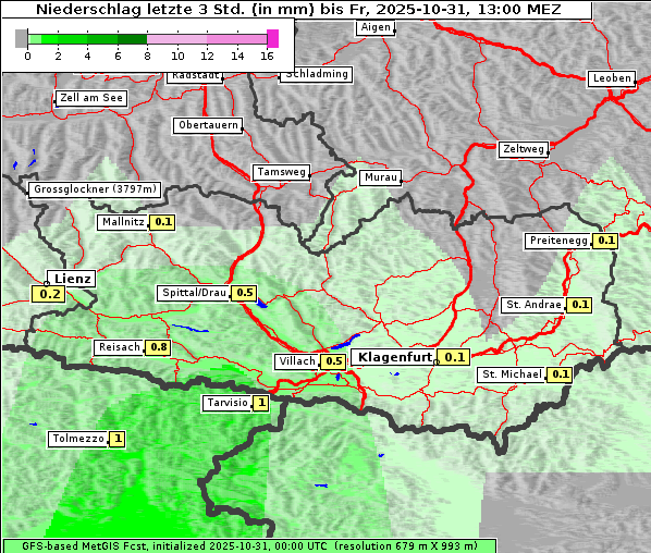 Niederschlag, 31. 10. 2025