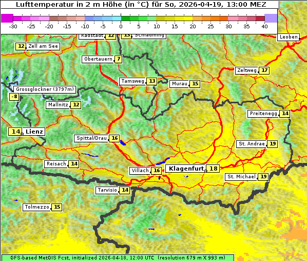Temperatur, 19. 4. 2026