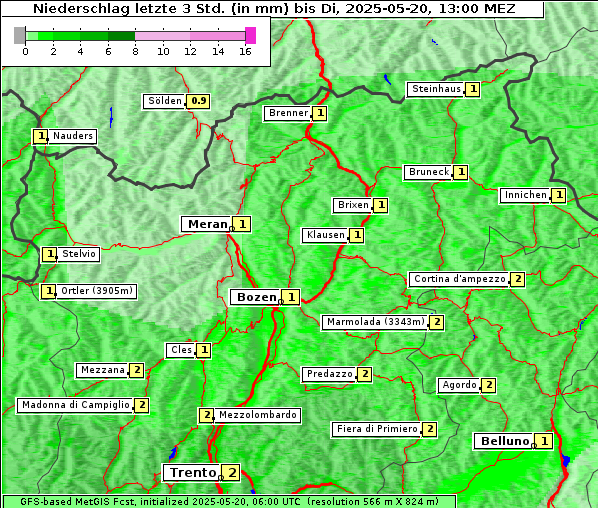 Niederschlag, 20. 5. 2025