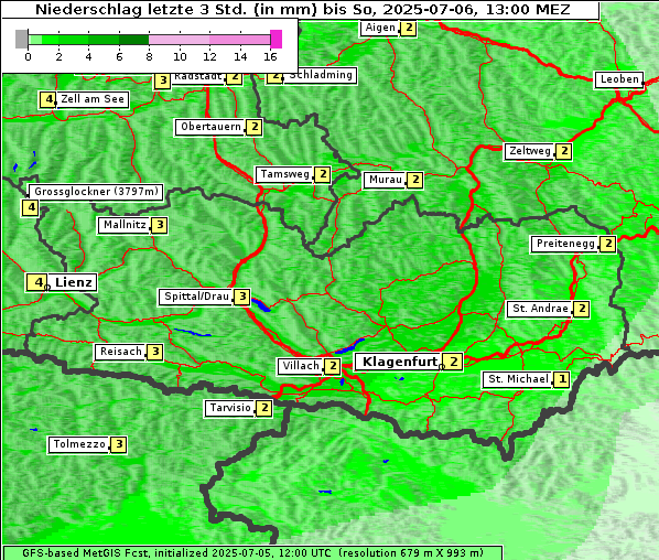 Niederschlag, 6. 7. 2025