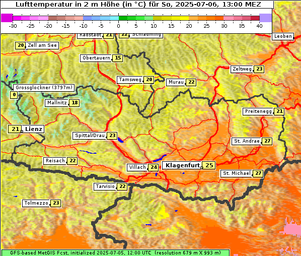 Temperatur, 6. 7. 2025