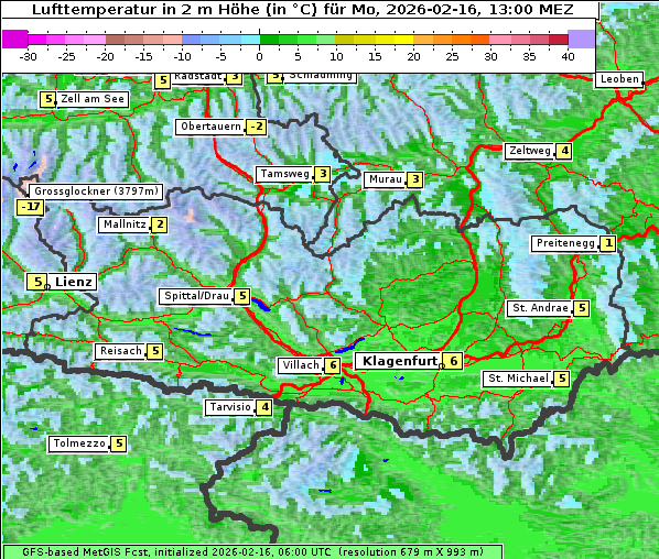 Temperatur, 16. 2. 2026