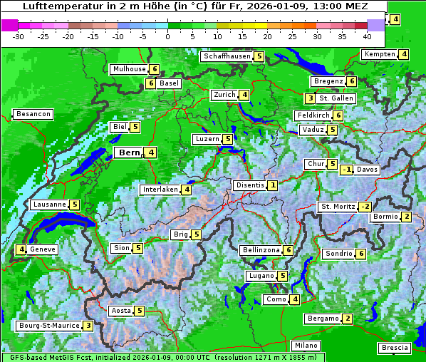 Temperatur, 9. 1. 2026