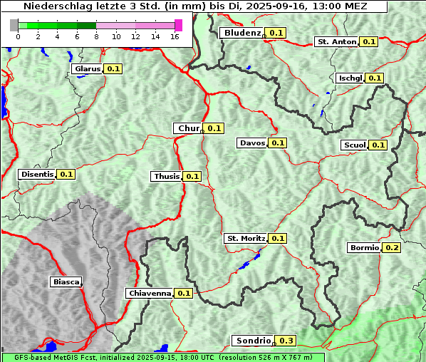Niederschlag, 16. 9. 2025