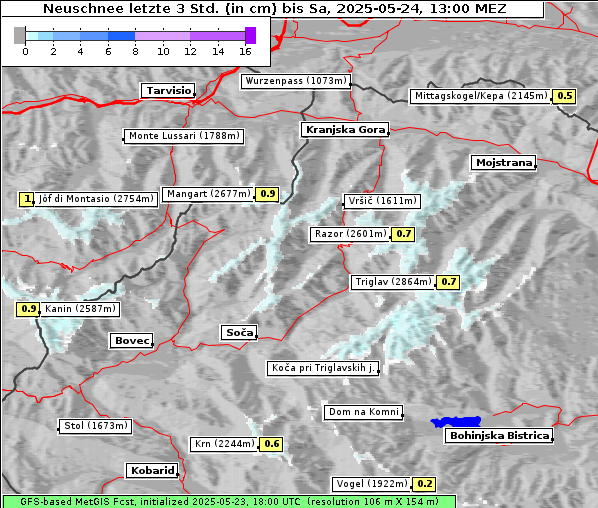 Neuschnee, 24. 5. 2025