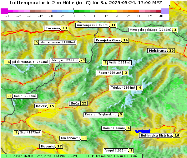 Temperatur, 24. 5. 2025
