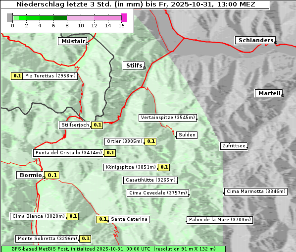 Niederschlag, 31. 10. 2025