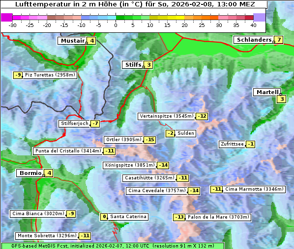 Temperatur, 8. 2. 2026