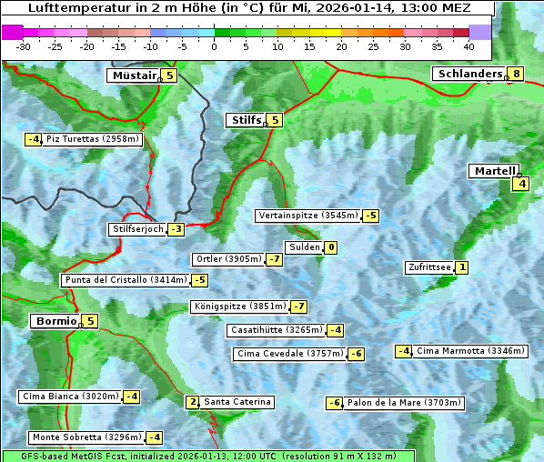 Temperatur, 14. 1. 2026