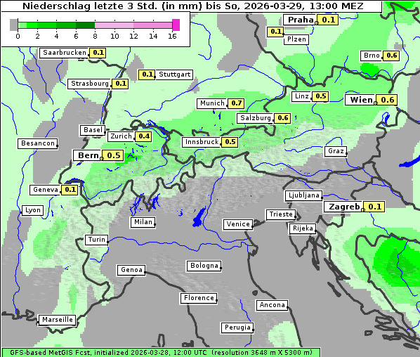 Niederschlag, 29. 3. 2026