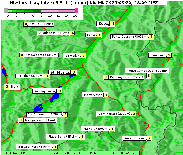 Niederschlag, 20. 8. 2025