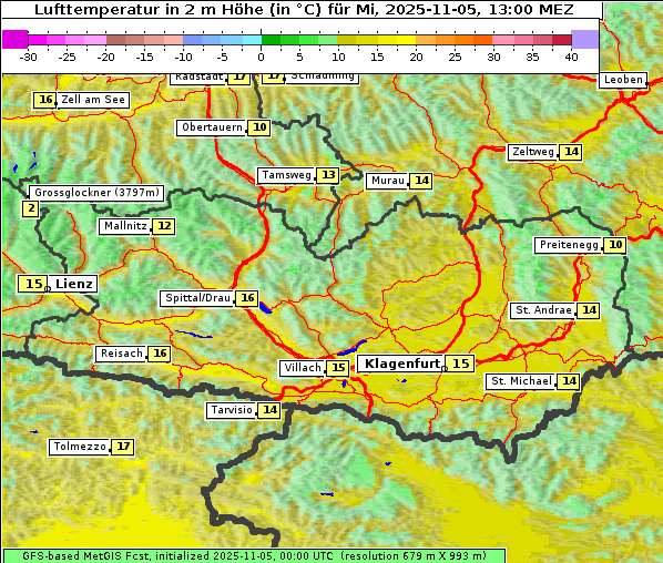 Temperatur, 5. 11. 2025