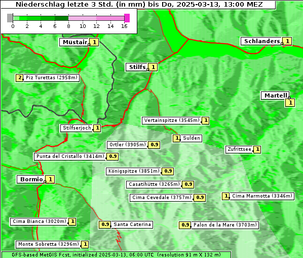 Niederschlag, 13. 3. 2025