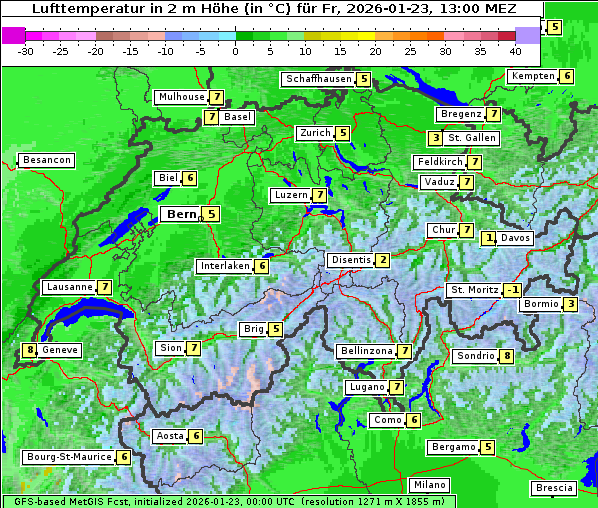 Temperatur, 23. 1. 2026