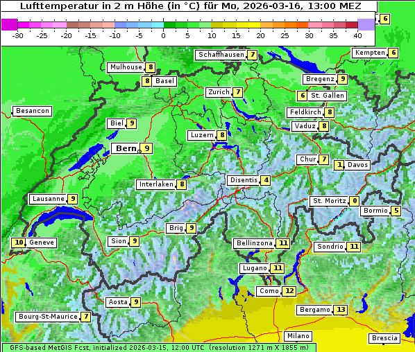Temperatur, 16. 3. 2026