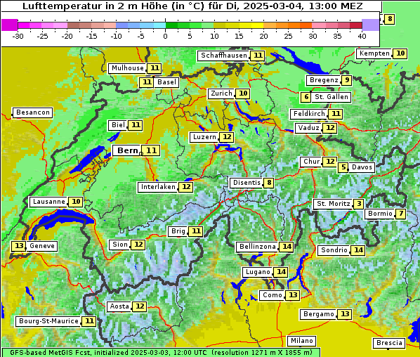 Temperatur, 4. 3. 2025