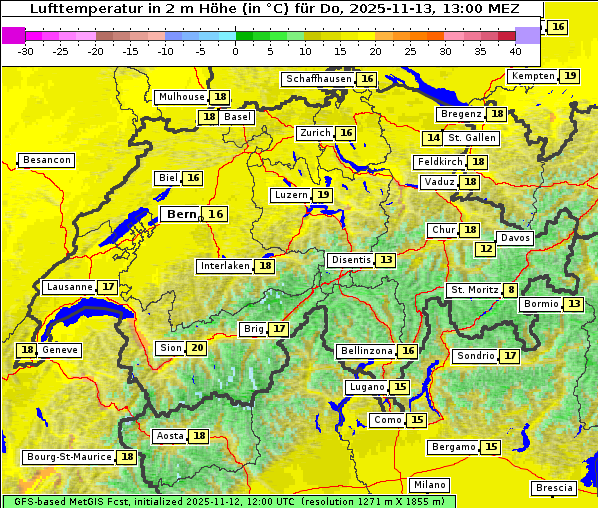 Temperatur, 13. 11. 2025
