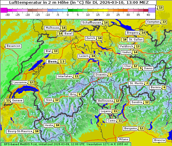 Temperatur, 10. 3. 2026