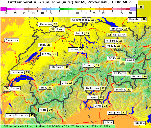 Temperatur, 8. 4. 2026