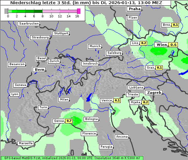Niederschlag, 13. 1. 2026