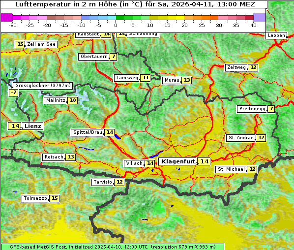 Temperatur, 11. 4. 2026