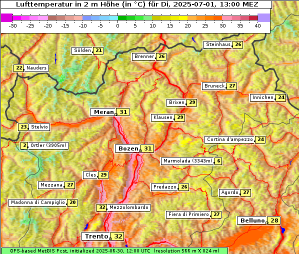 Temperatur, 1. 7. 2025
