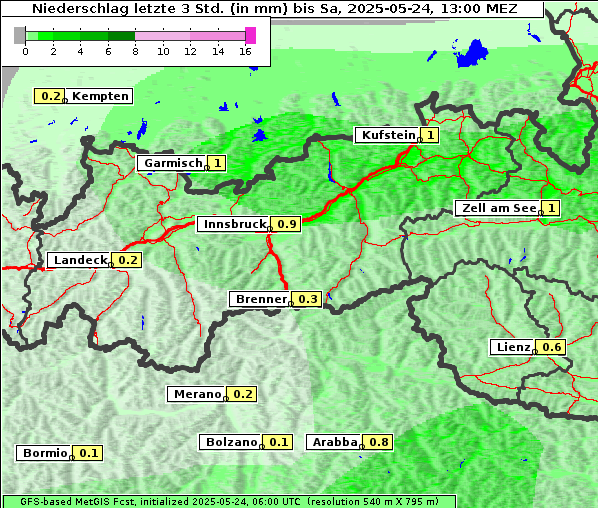 Niederschlag, 24. 5. 2025