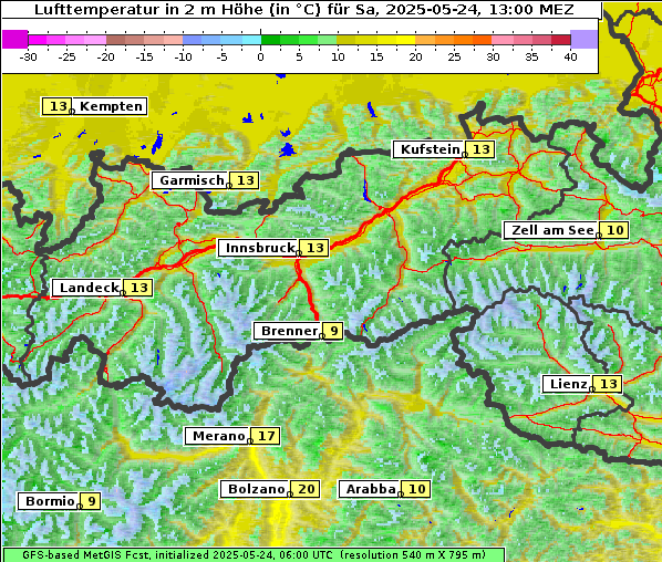 Temperatur, 24. 5. 2025