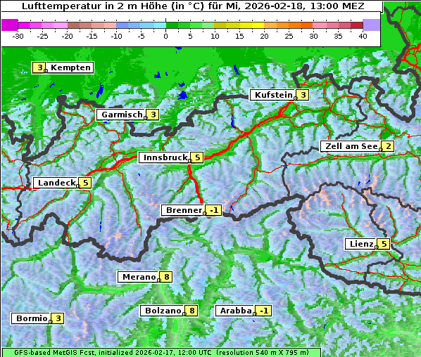Temperatur, 18. 2. 2026
