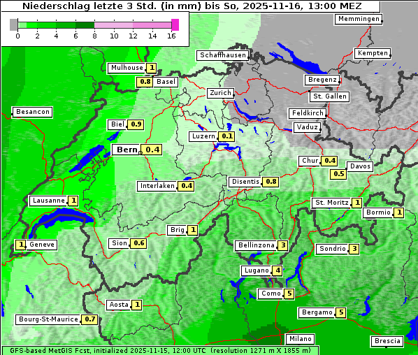 Niederschlag, 16. 11. 2025