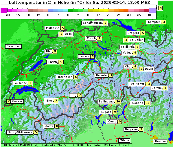Temperatur, 14. 2. 2026