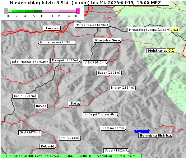 Niederschlag, 15. 4. 2026