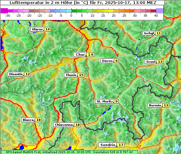 Temperatur, 17. 10. 2025