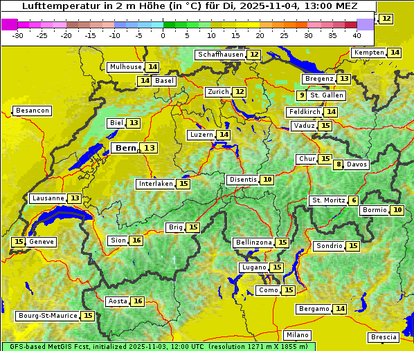 Temperatur, 4. 11. 2025