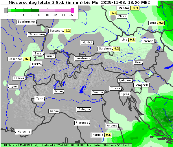Niederschlag, 3. 11. 2025
