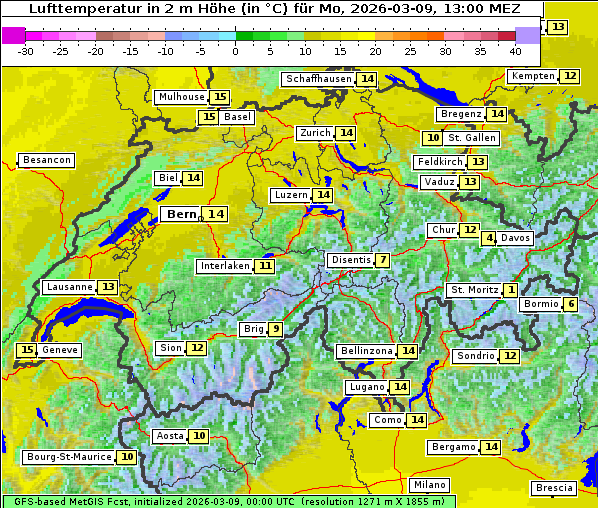 Temperatur, 9. 3. 2026